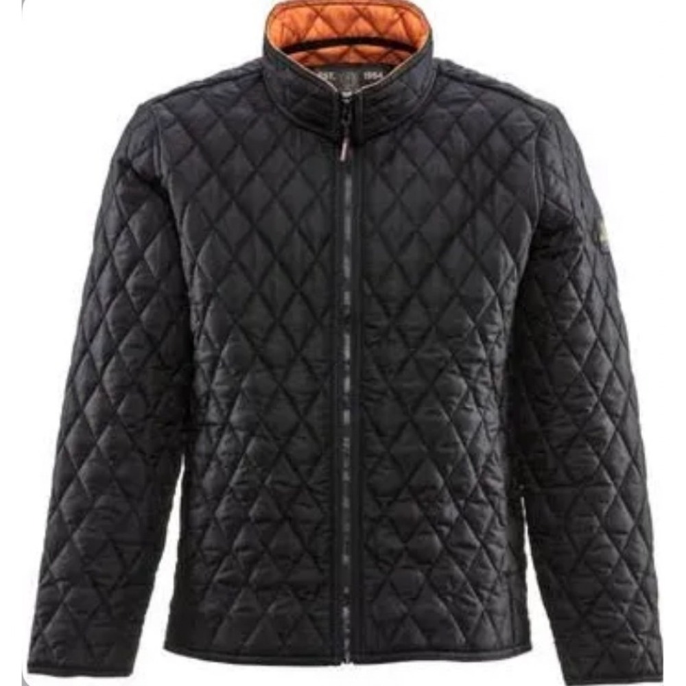 RefrigiWear 8705R Diamond Quilted Jacket Mens XL Black Orange Lining Insulated